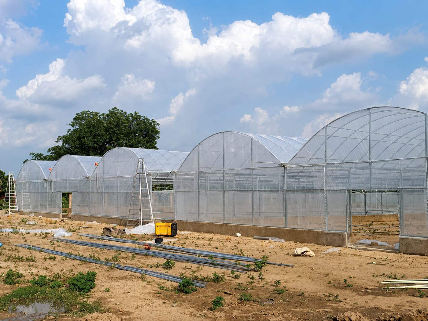 Guinée — Serre multichapelle, 1 250 m² ×2